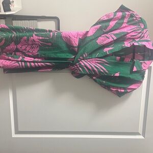 Mango Pink and Green Patterned Dress